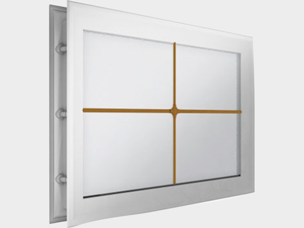 Окно акриловое 452 х 302, белое с раскладкой «крест»